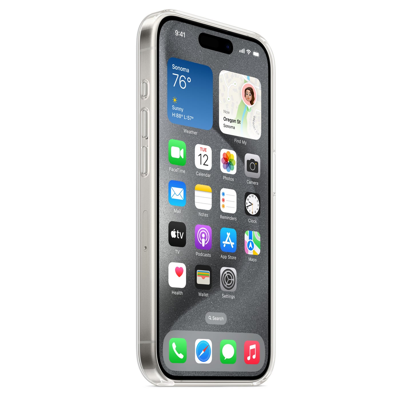 Apple iPhone 15 Pro Clear Case mit MagSafe transparent – Seitenansicht