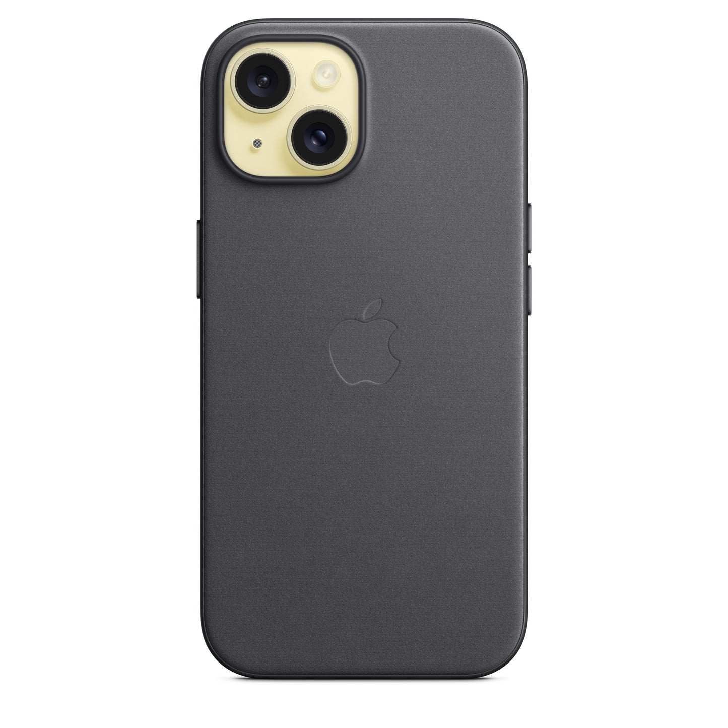 Apple iPhone 15 Feingewebe Case mit MagSafe schwarz – Rückseite