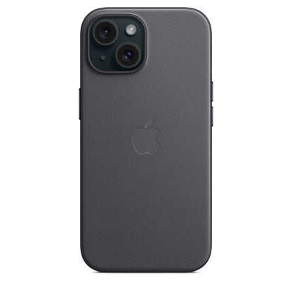 Apple iPhone 15 Feingewebe Case mit MagSafe schwarz – Seitenansicht