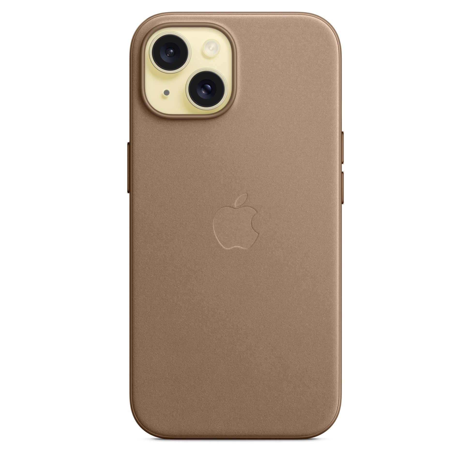 Apple iPhone 15 Feingewebe Case mit MagSafe taupe – Detail