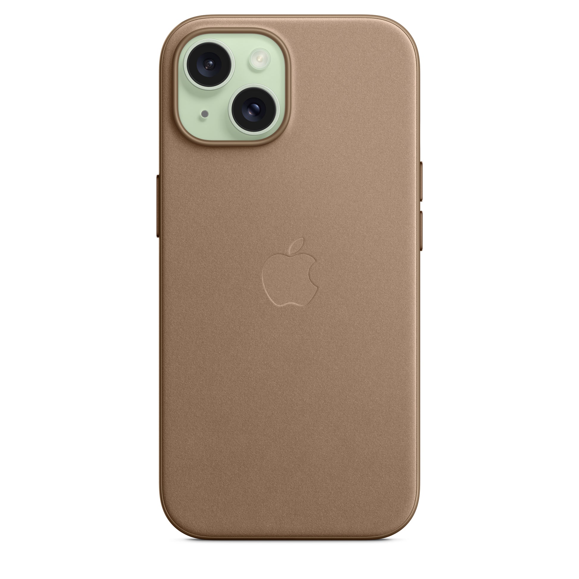 Apple iPhone 15 Feingewebe Case mit MagSafe taupe – Rückseite