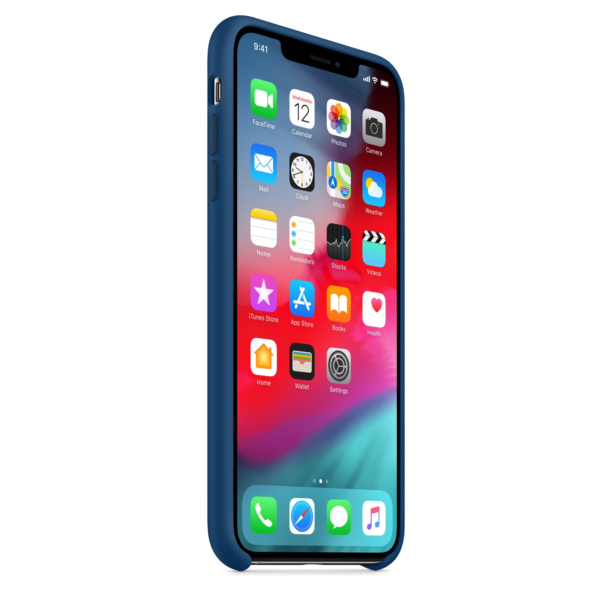 Apple iPhone XS Max Silikon Case horizontblau – Detail