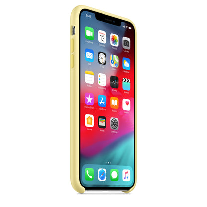 Apple iPhone XS Max Silikon Case – Samtgelb – Detail