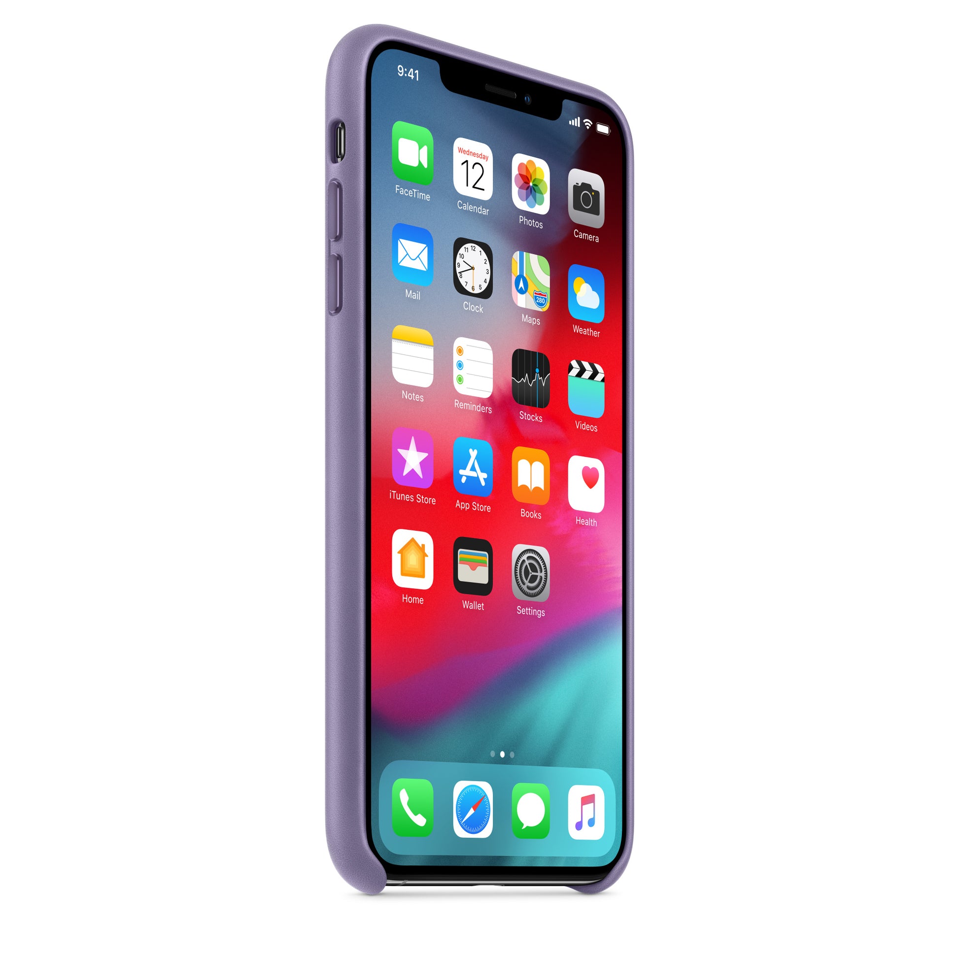 Apple iPhone XS Max Leder Case, flieder – Detail