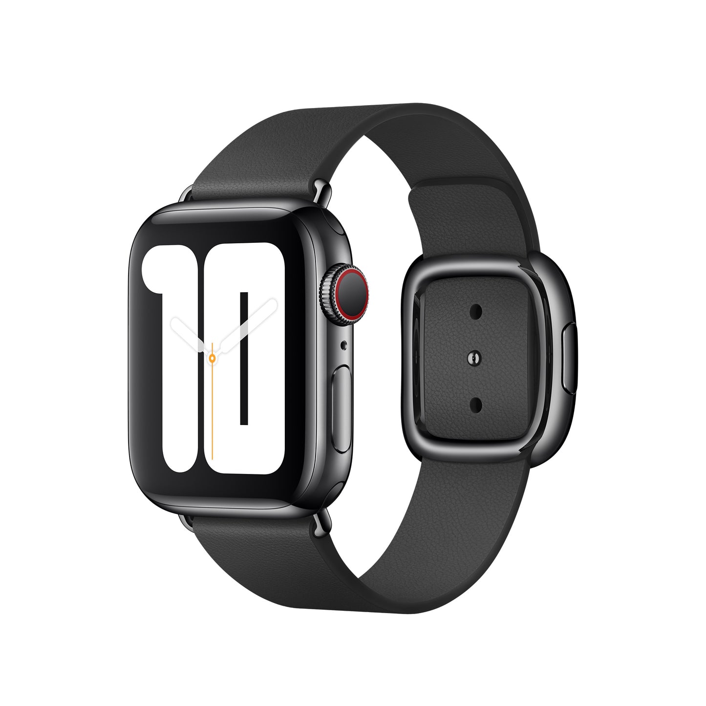 Apple Watch 40mm Modernes Lederarmband, schwarz, small – Detail
