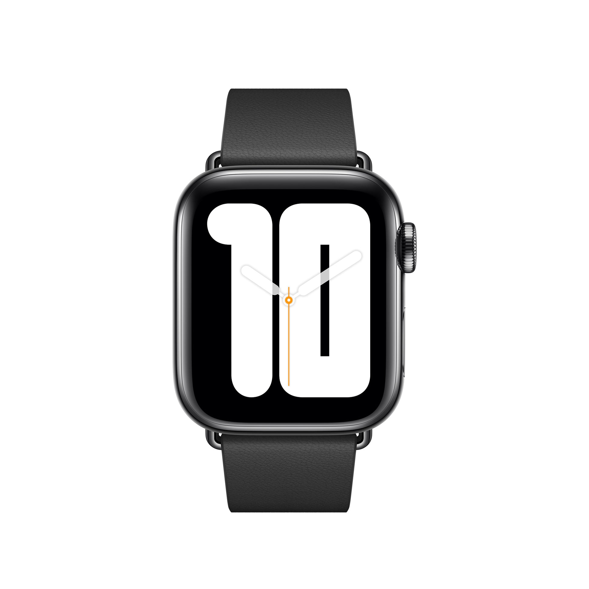 Apple Watch 40mm Modernes Lederarmband, schwarz, small – Rückseite
