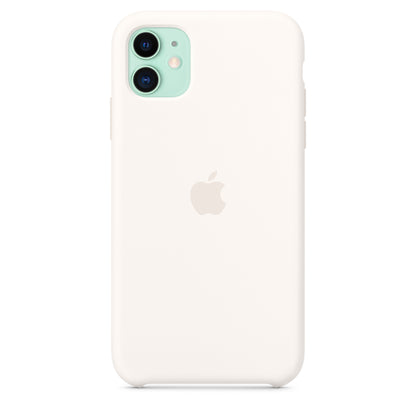 Apple iPhone 11 Silikon Case, weiß – Detail