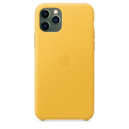 Apple iPhone 11 Pro Leder Case, sonnengelb – Rückseite