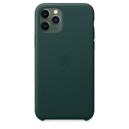 Apple iPhone 11 Pro Leder Case, waldgrün – Rückseite