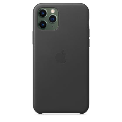 Apple iPhone 11 Pro Leder Case, schwarz – Rückseite