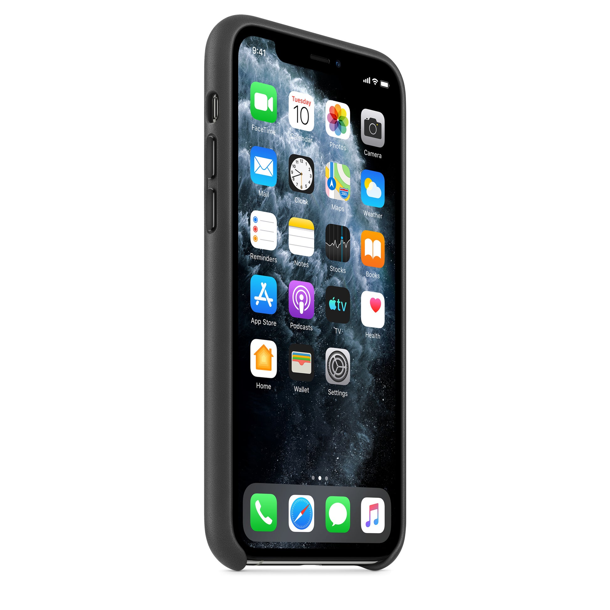 Apple iPhone 11 Pro Leder Case, schwarz – Seitenansicht