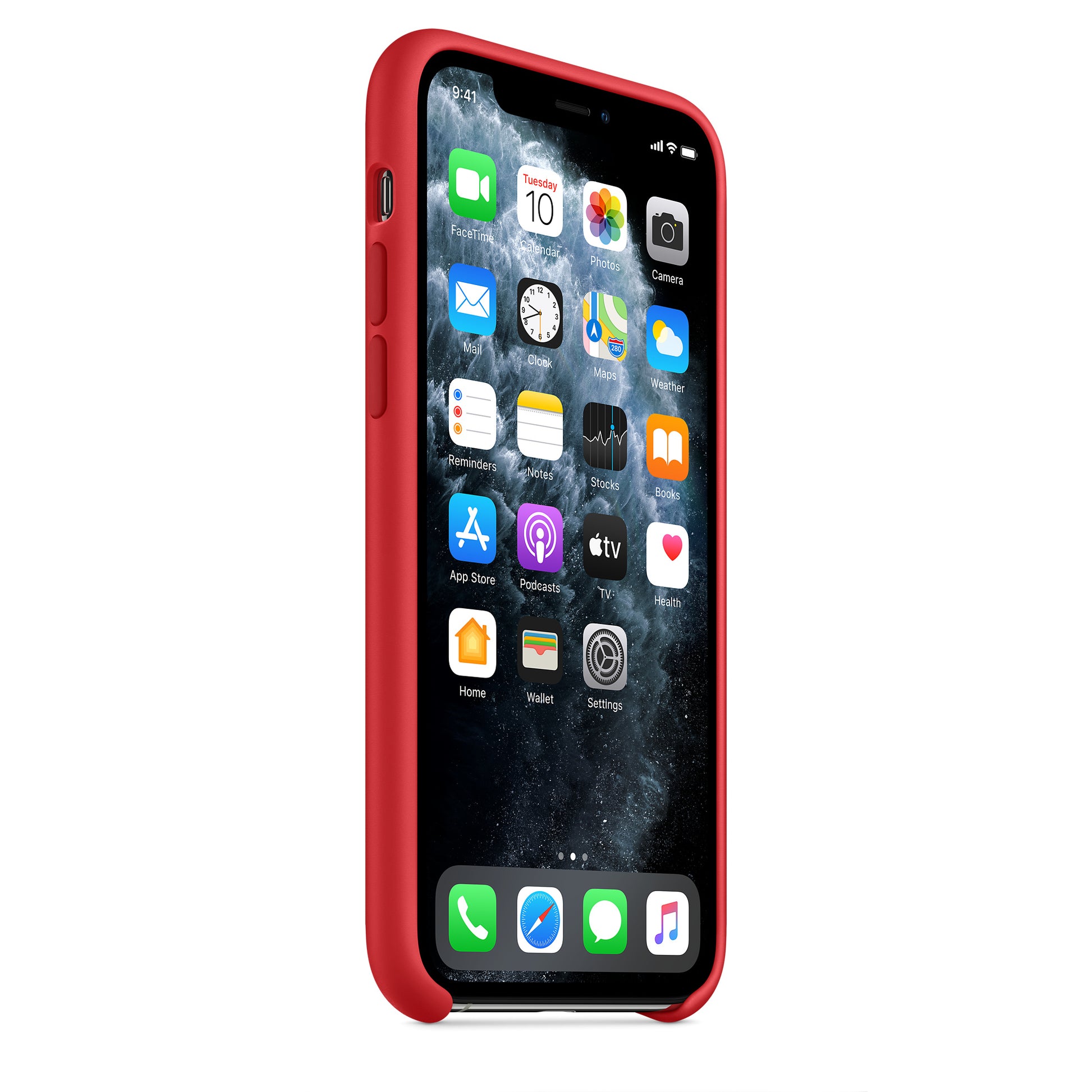 Apple iPhone 11 Pro Silikon Case, RED – Seitenansicht