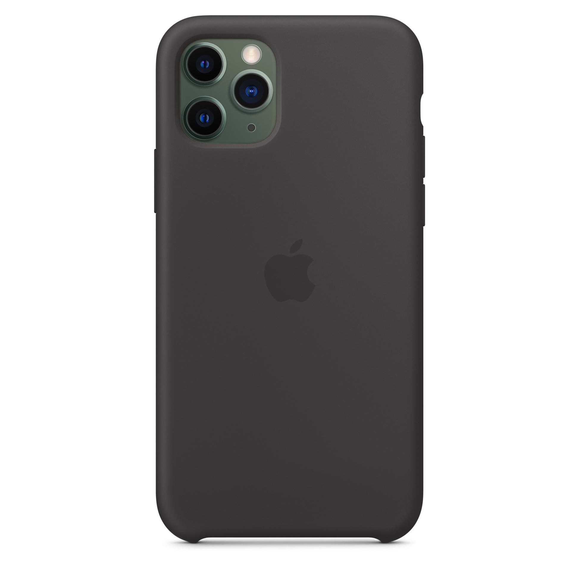 Apple iPhone 11 Pro Silikon Case, schwarz – Rückseite