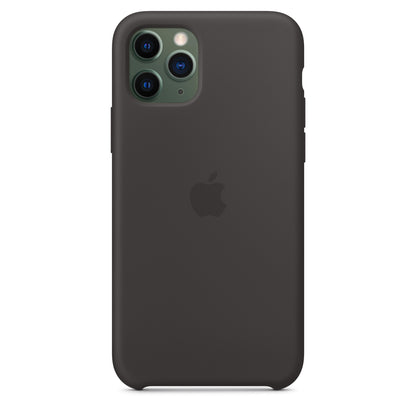 Apple iPhone 11 Pro Silikon Case, schwarz – Rückseite