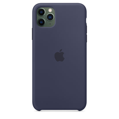Apple iPhone 11 Pro Max Silikon Case, mitternachtsblau – Rückseite