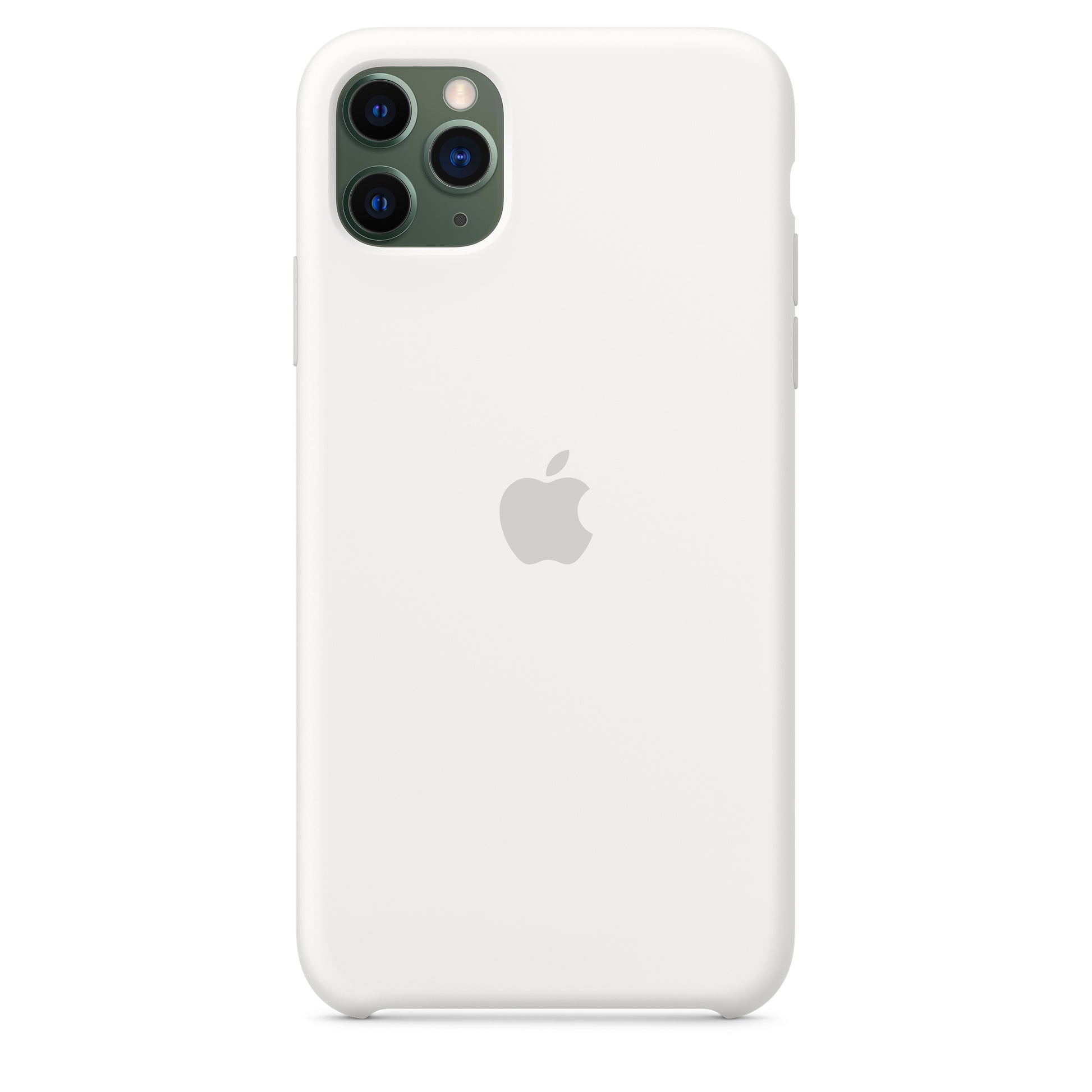 Apple iPhone 11 Pro Max Silikon Case, weiß – Rückseite