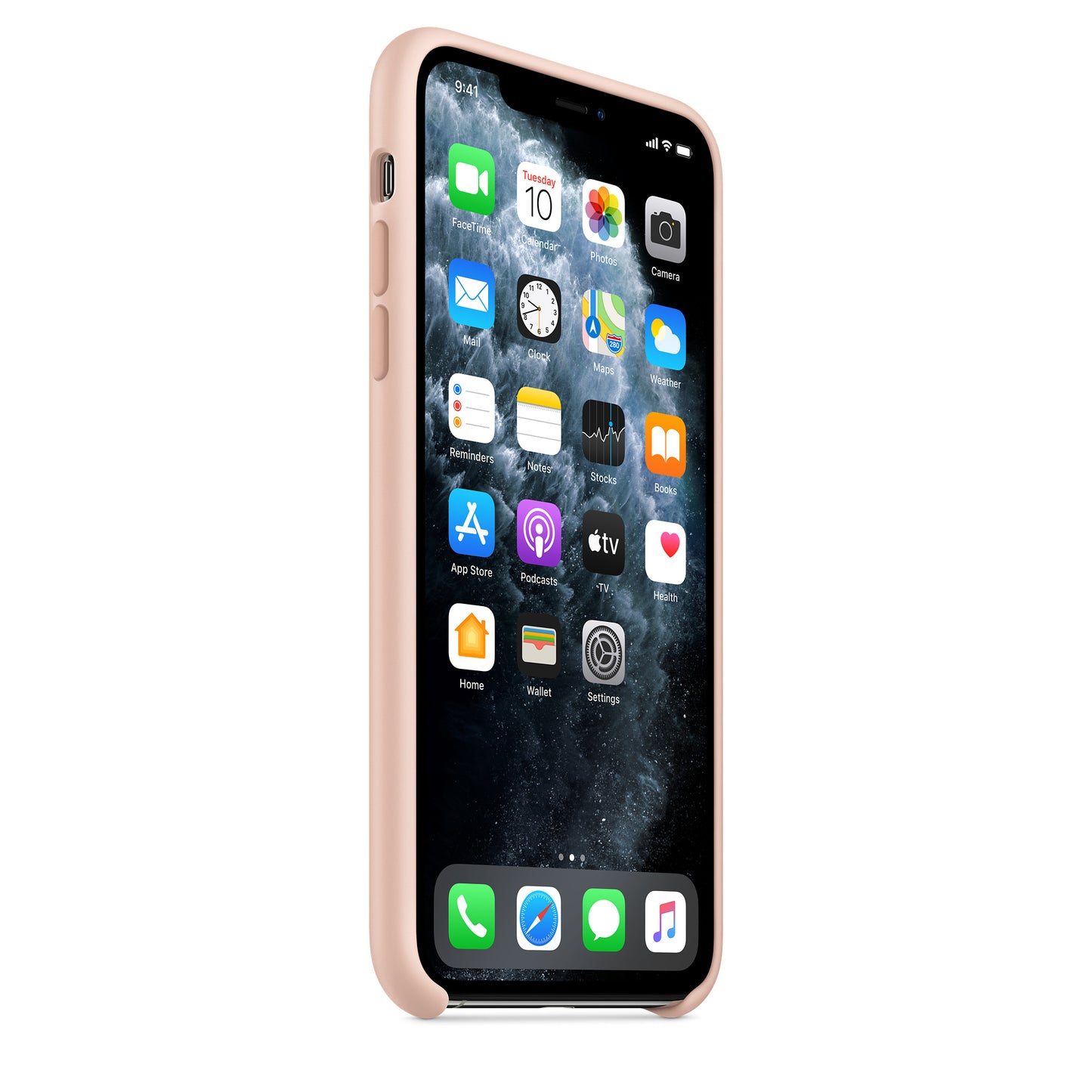 Apple iPhone 11 Pro Max Silikon Case, sandrosa – Seitenansicht