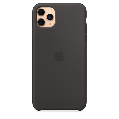 Apple iPhone 11 Pro Max Silikon Case, schwarz – Rückseite