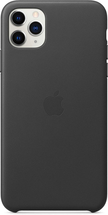 Apple iPhone 11 Pro Max Leder Case, schwarz – Frontansicht