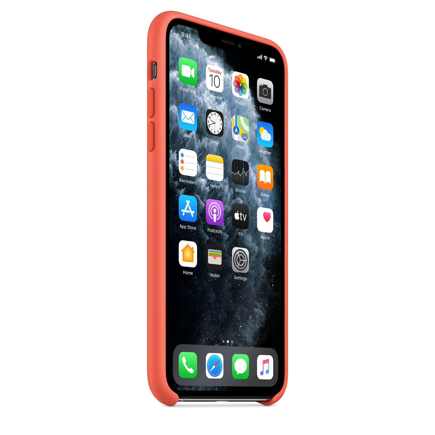 Apple iPhone 11 Pro Max Silikon Case, clementine – Seitenansicht