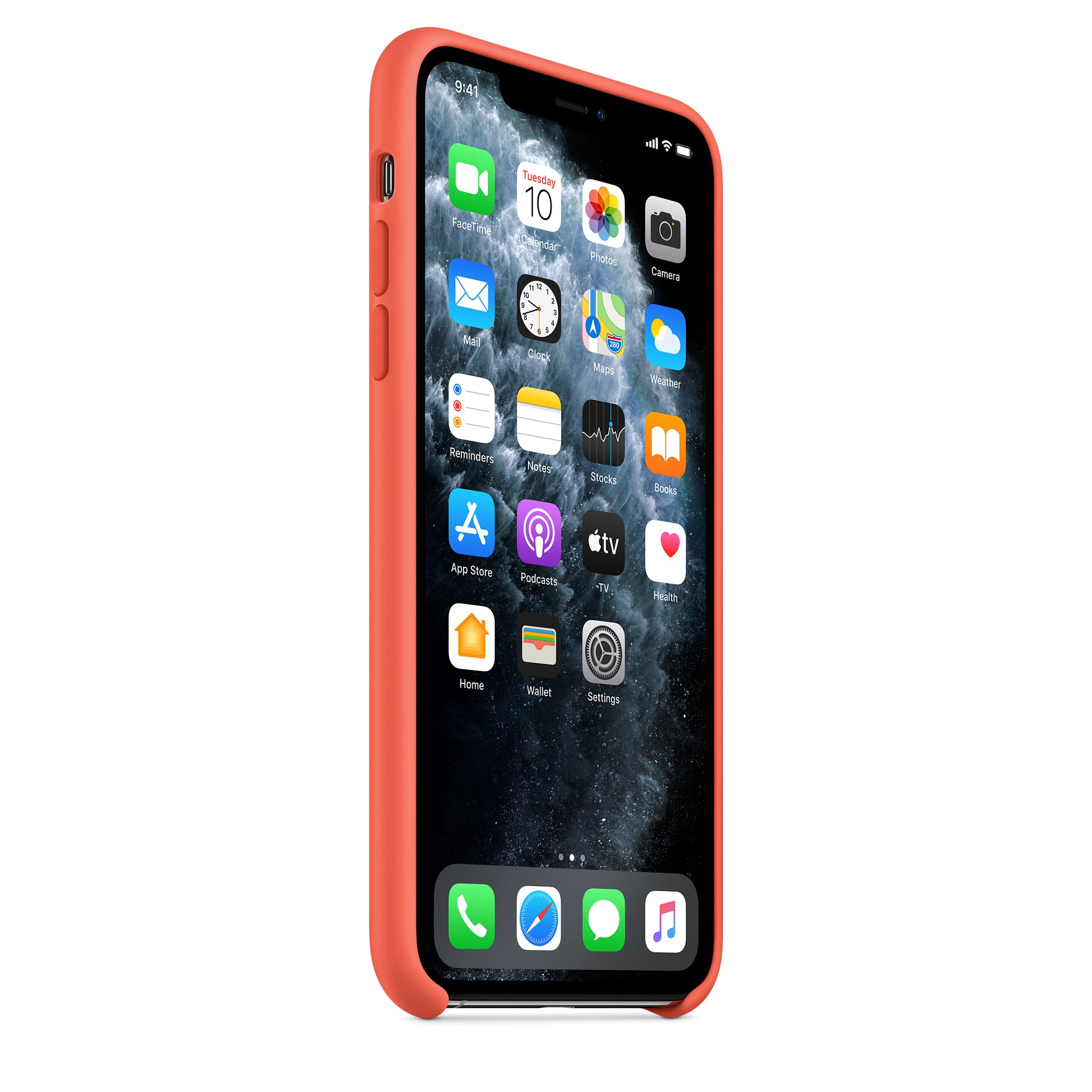 Apple iPhone 11 Pro Max Silikon Case, clementine – Seitenansicht