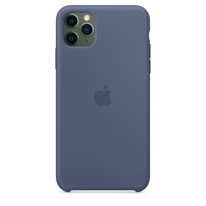 Apple iPhone 11 Pro Max Silikon Case, alaskablau – Rückseite