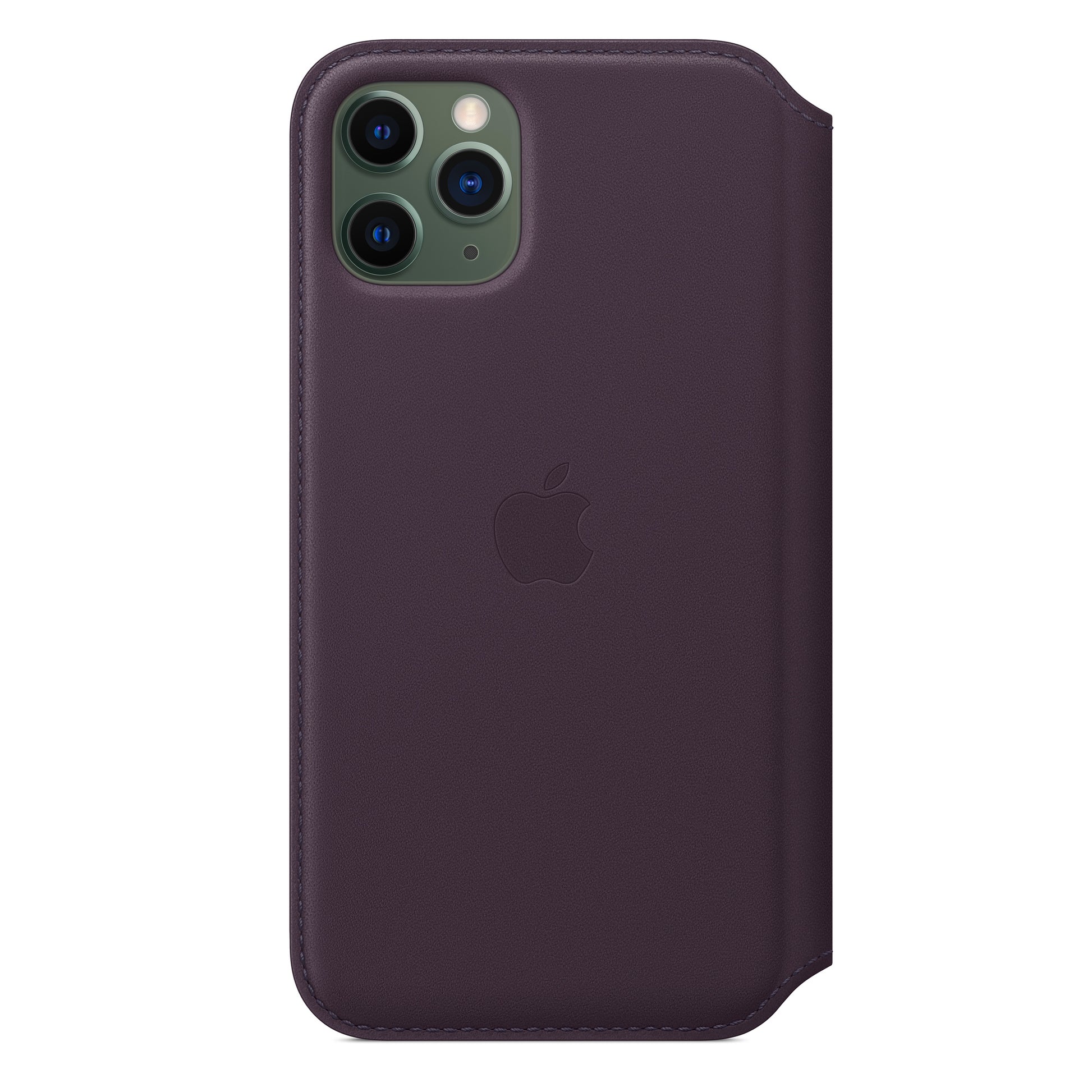 Apple iPhone 11 Pro Leder Folio, aubergine – Rückseite