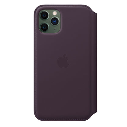 Apple iPhone 11 Pro Leder Folio, aubergine – Rückseite
