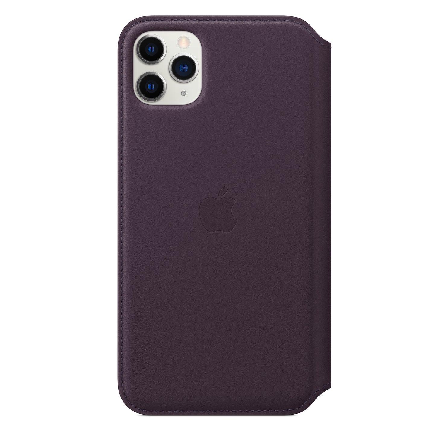 Apple iPhone 11 Pro Max Leder Folio, aubergine – Detail