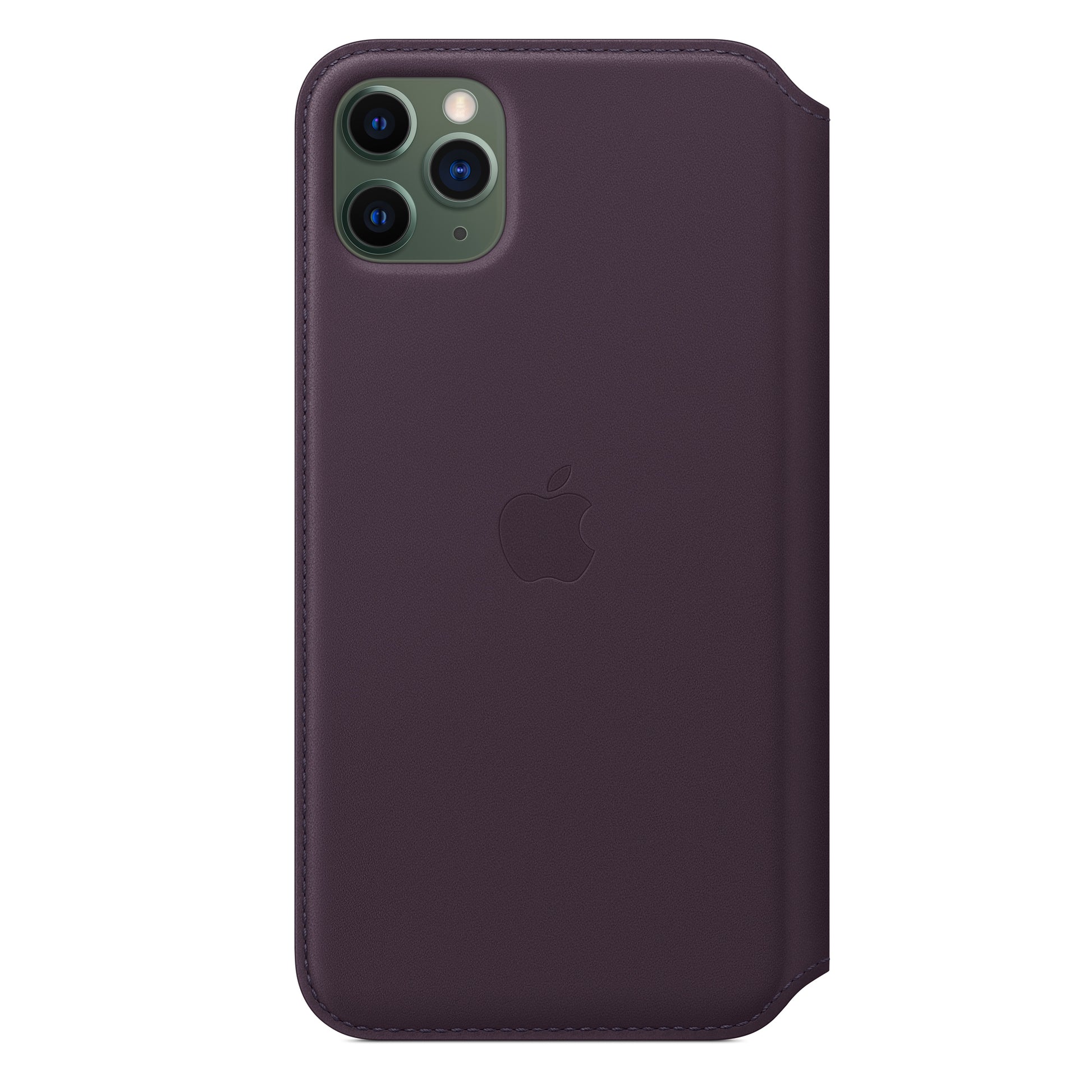 Apple iPhone 11 Pro Max Leder Folio, aubergine – Rückseite