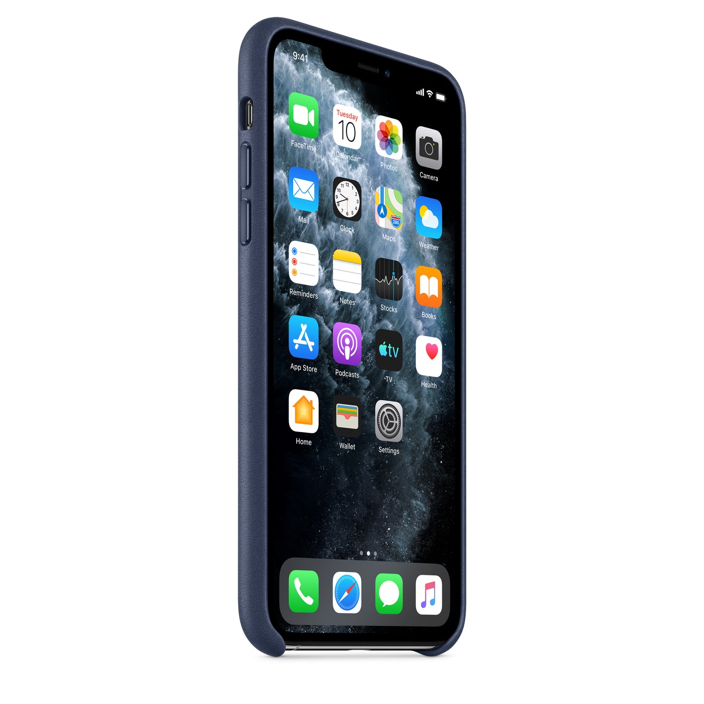 Apple iPhone 11 Pro Max Leder Case, sonnengelb – Seitenansicht