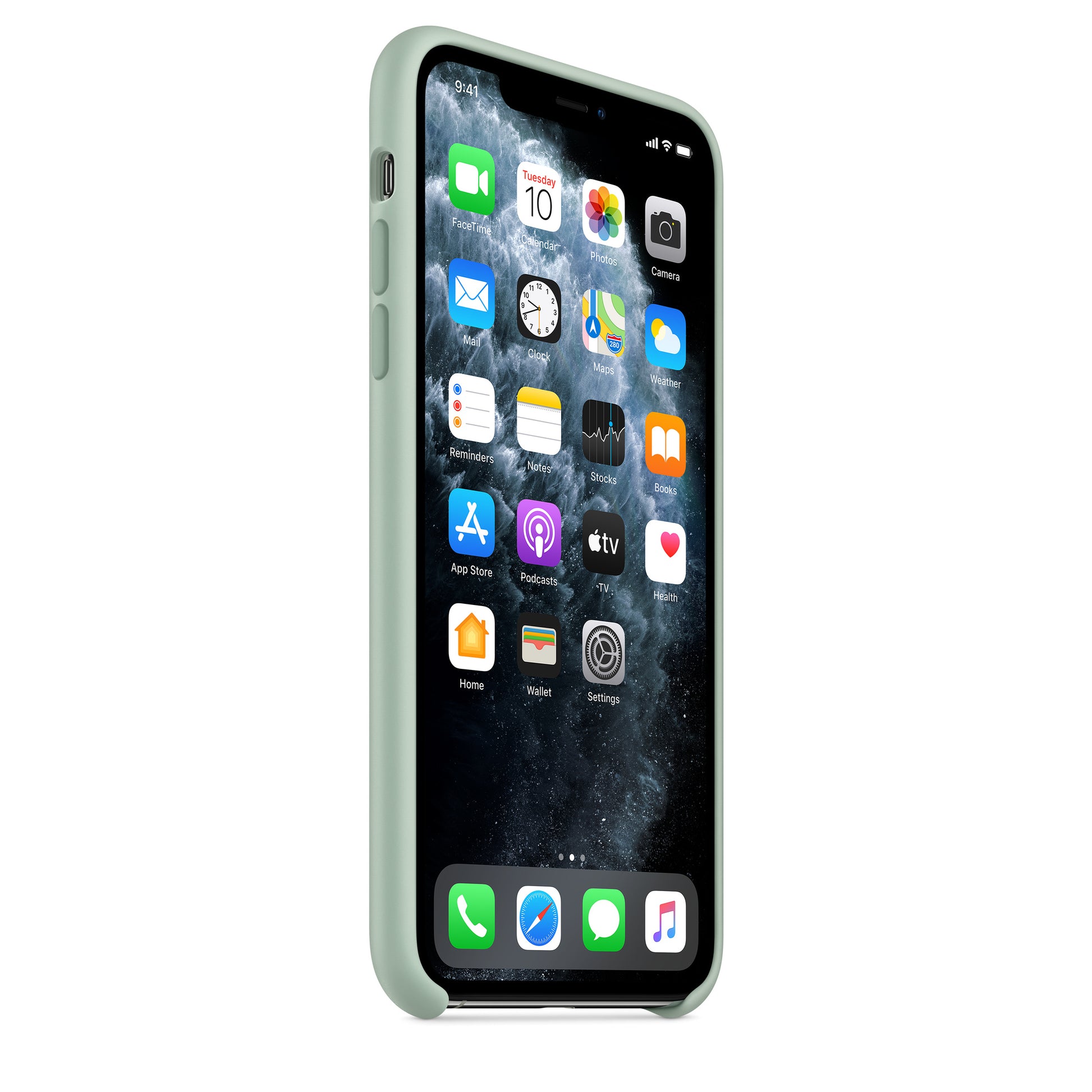 Apple iPhone 11 Pro Max Silikon Case, beryll – Seitenansicht
