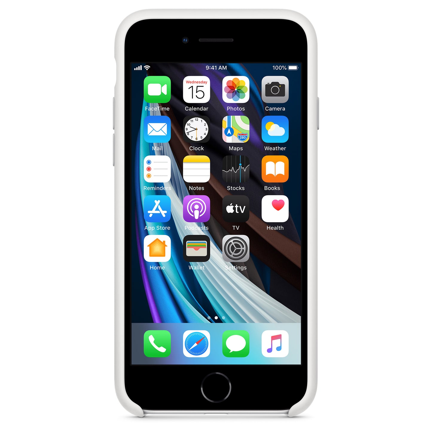 Apple iPhone 7/8/SE2020 Silikon Case weiß – Seitenansicht