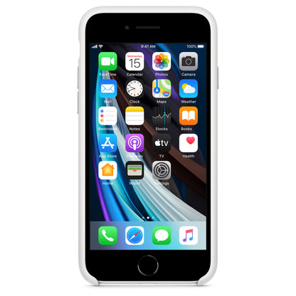 Apple iPhone 7/8/SE2020 Silikon Case weiß – Seitenansicht