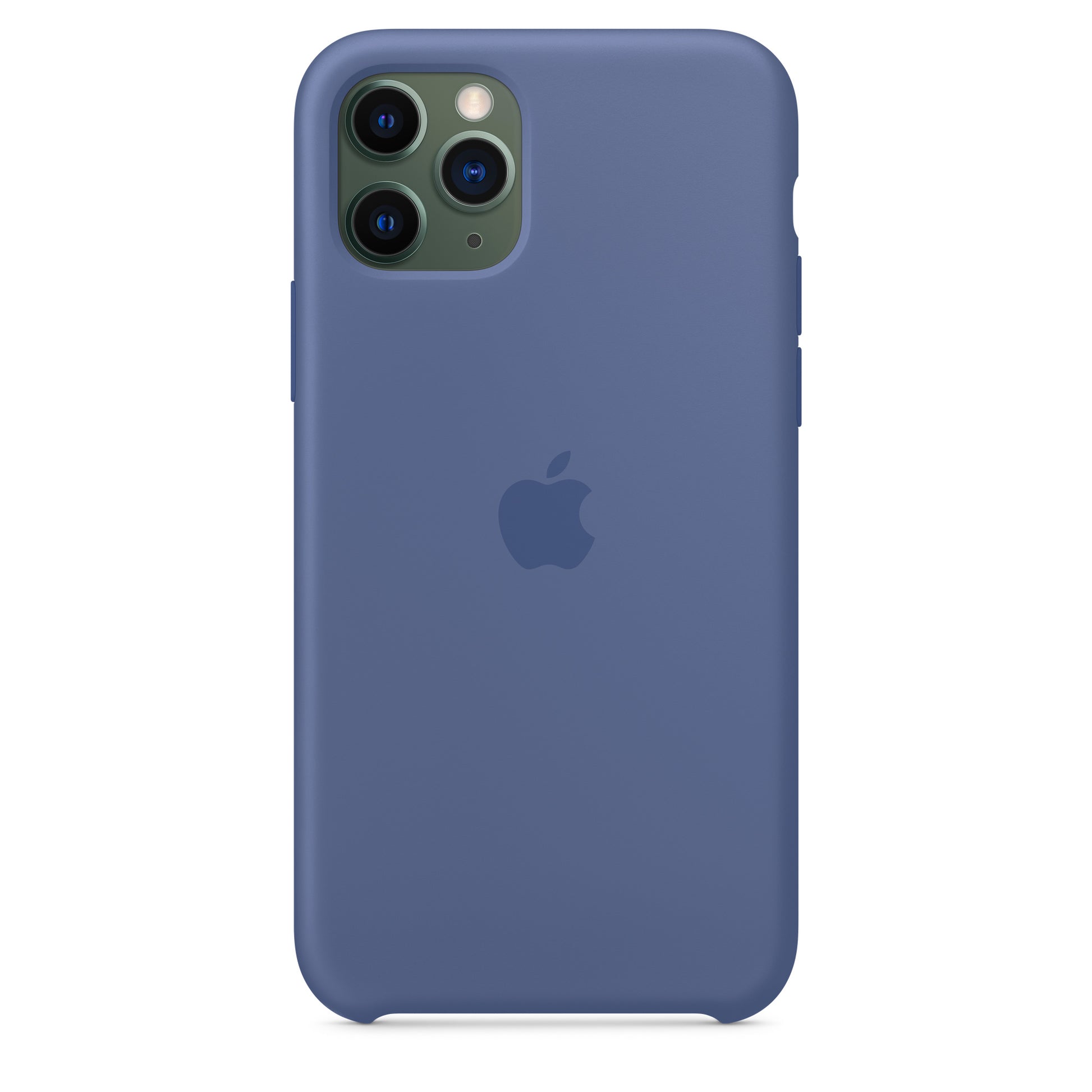 Apple iPhone 11 Pro Silikon Case, leinenblau – Rückseite