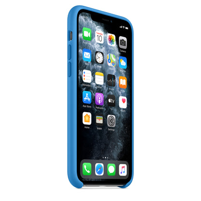 Apple iPhone 11 Pro Silikon Case, surfblau – Seitenansicht