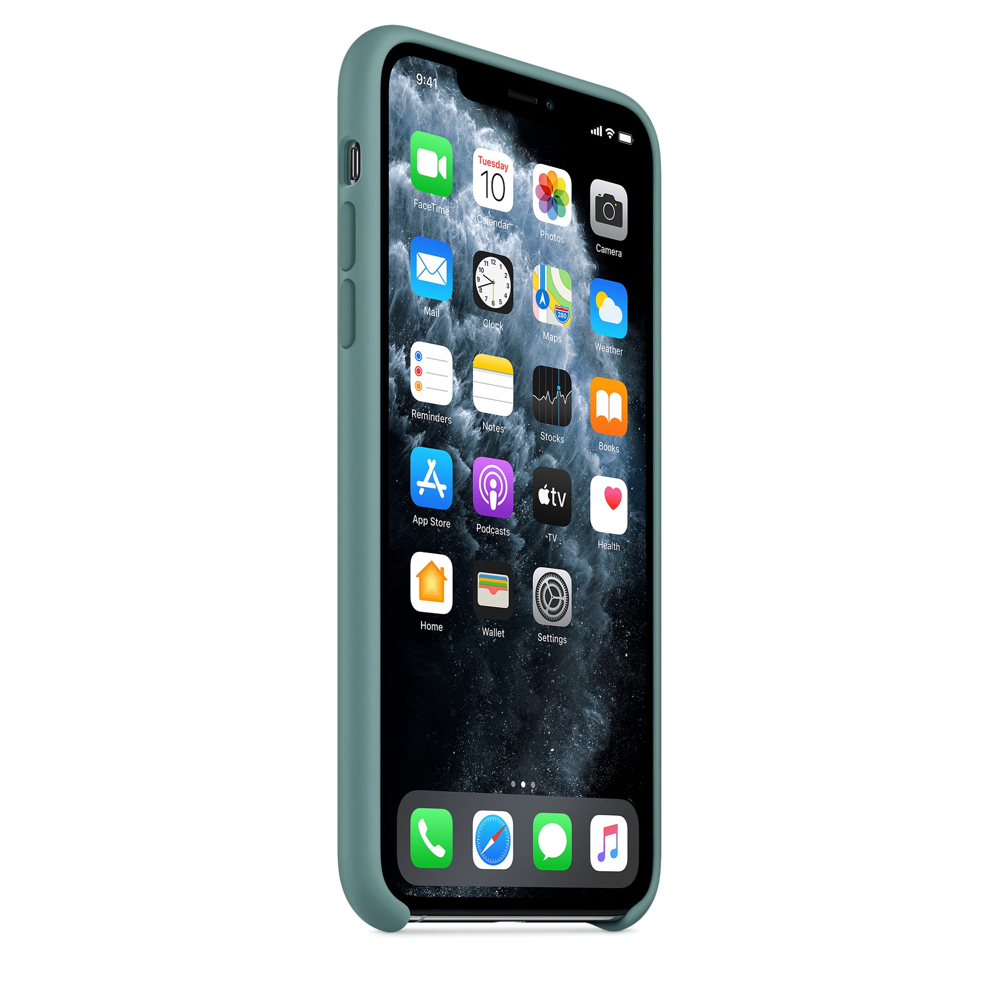 Apple iPhone 11 Pro Max Silikon Case, kaktus – Seitenansicht