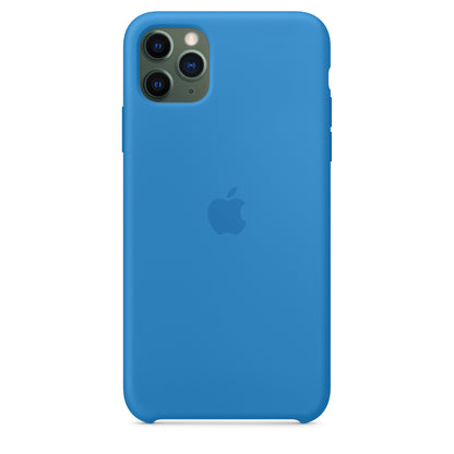 Apple iPhone 11 Pro Max Silikon Case, surfblau – Rückseite