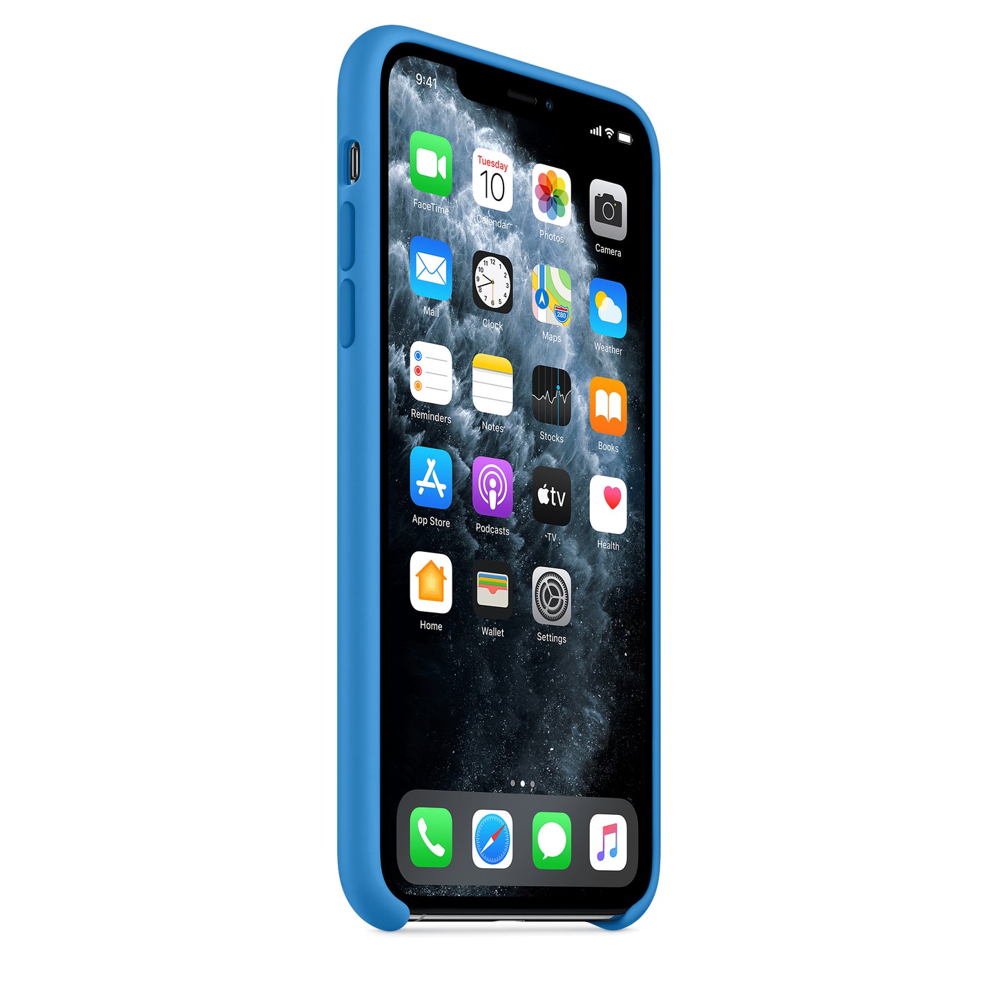 Apple iPhone 11 Pro Max Silikon Case, surfblau – Seitenansicht