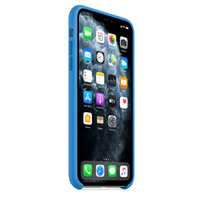 Apple iPhone 11 Pro Max Silikon Case, surfblau – Seitenansicht