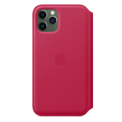 Apple iPhone 11 Pro Leder Folio, himbeere – Rückseite