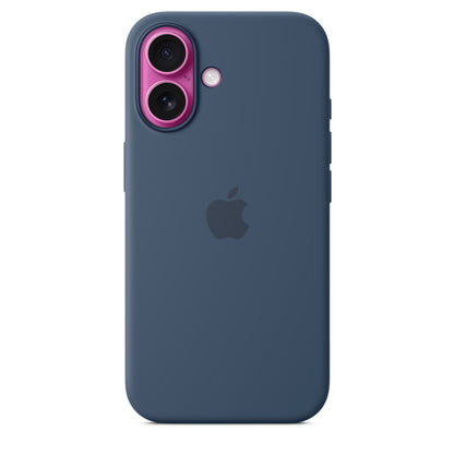 Apple iPhone 16 Silikon Case mit MagSafe Denim – Rückseite