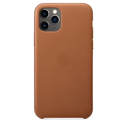 Apple iPhone 11 Pro Leder Case, sattelbraun – Frontansicht