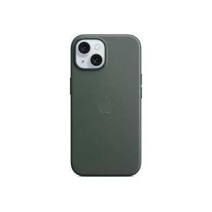 Apple Feingewebe Case mit MagSafe für iPhone 15 immergrün – Frontansicht
