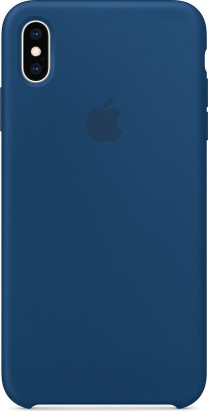 Apple iPhone XS Max Silikon Case horizontblau – Frontansicht