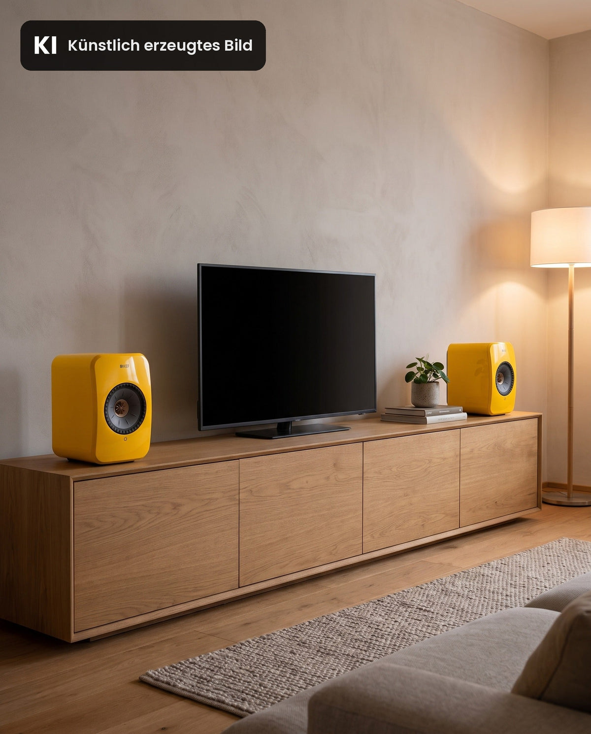 KEF LSX II Solaris Yellow, kuenstlich erzeugtes Bild