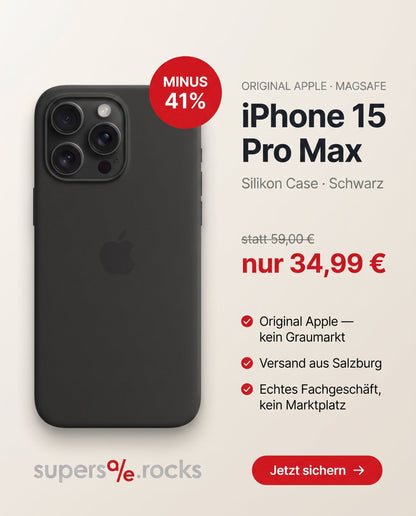 supersale.rocks Angebot iPhone 15 Pro Max Silikon Case schwarz