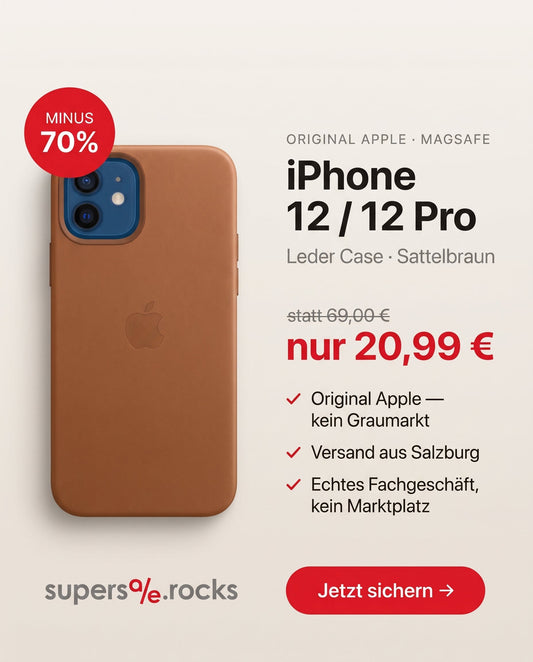 supersale.rocks Angebot Leder Case iPhone 12/12 Pro sattelbraun