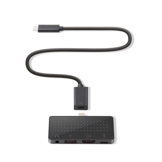 Twelve South StayGo Mini - Kompakter USB-C Hub, Schwarz – Frontansicht
