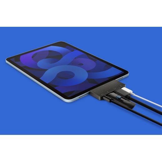 Twelve South StayGo Mini - Kompakter USB-C Hub, Schwarz – Rückseite